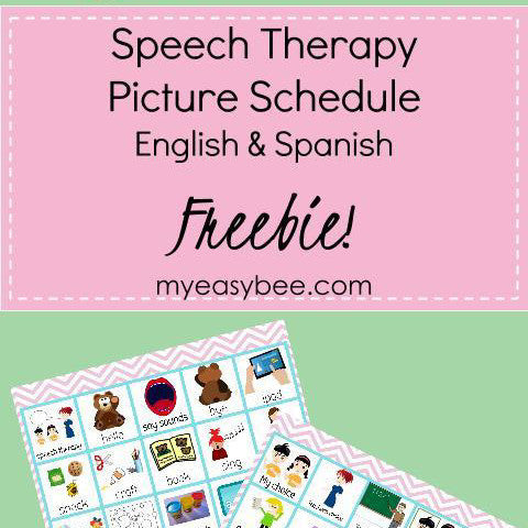 Freebie Speech Therapy Picture Schedule English & Spanish