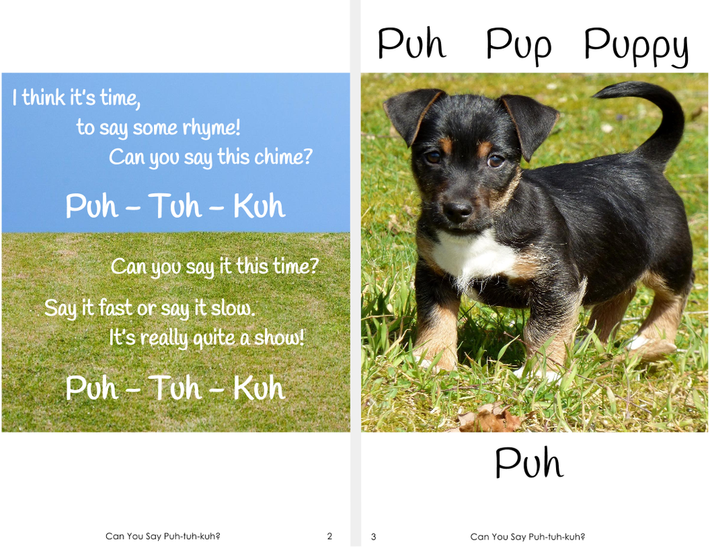 Puhtuhkuh- A Diadochokinetic Rate Practice Printable Book