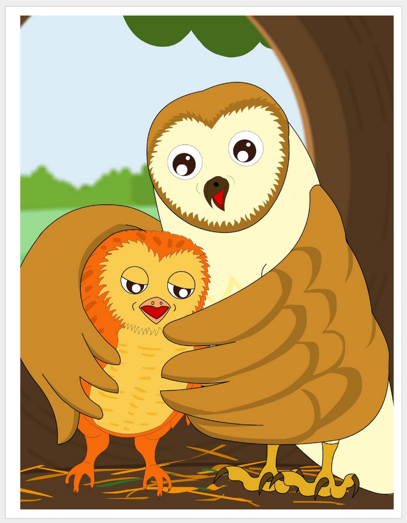Momma Owl and Hootie- A momma owl teaching her baby to speak. Printable Book