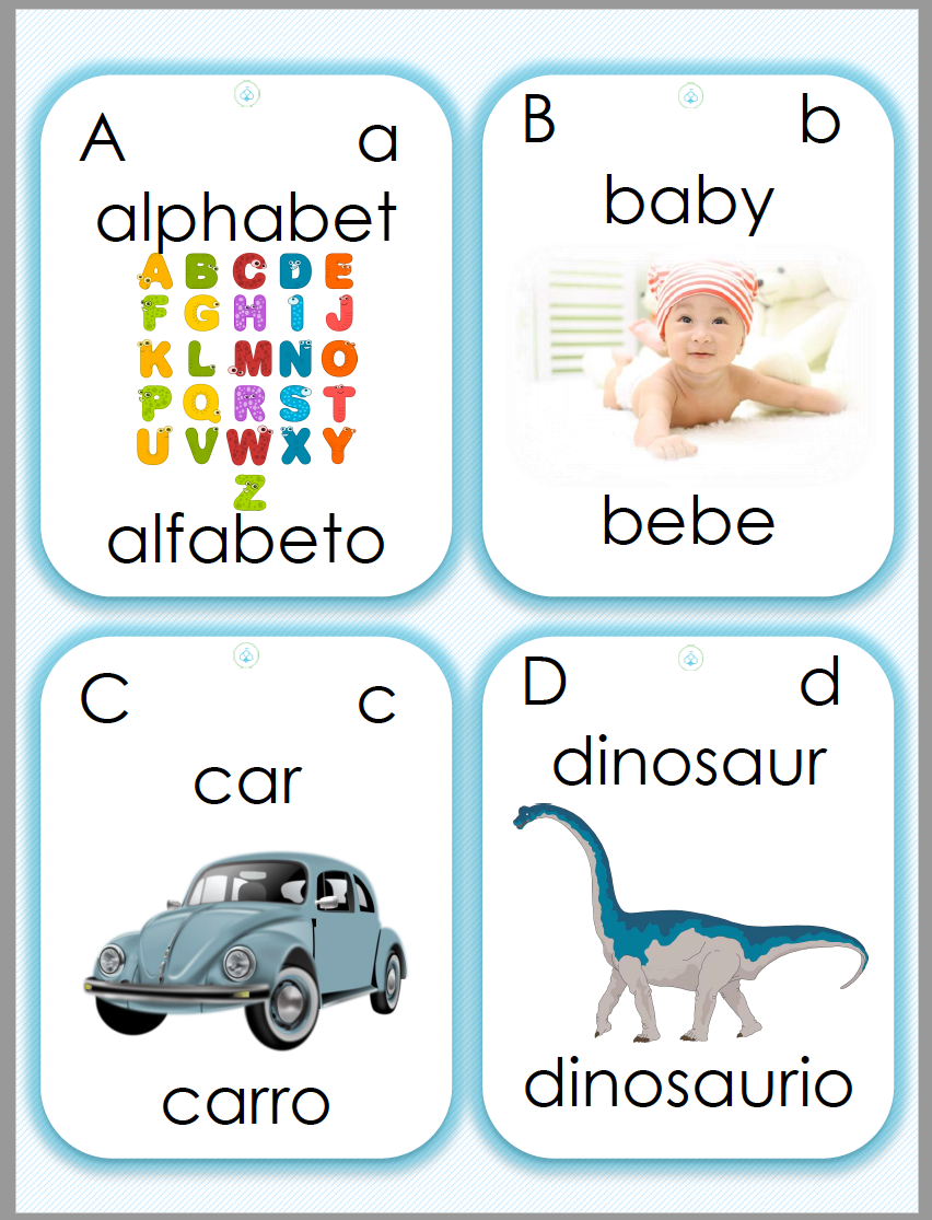 Easybee Bilingual Alphabet Printable Cards FREEBIE A-Z English & Spani for English To Spanish Flashcards Printable Free