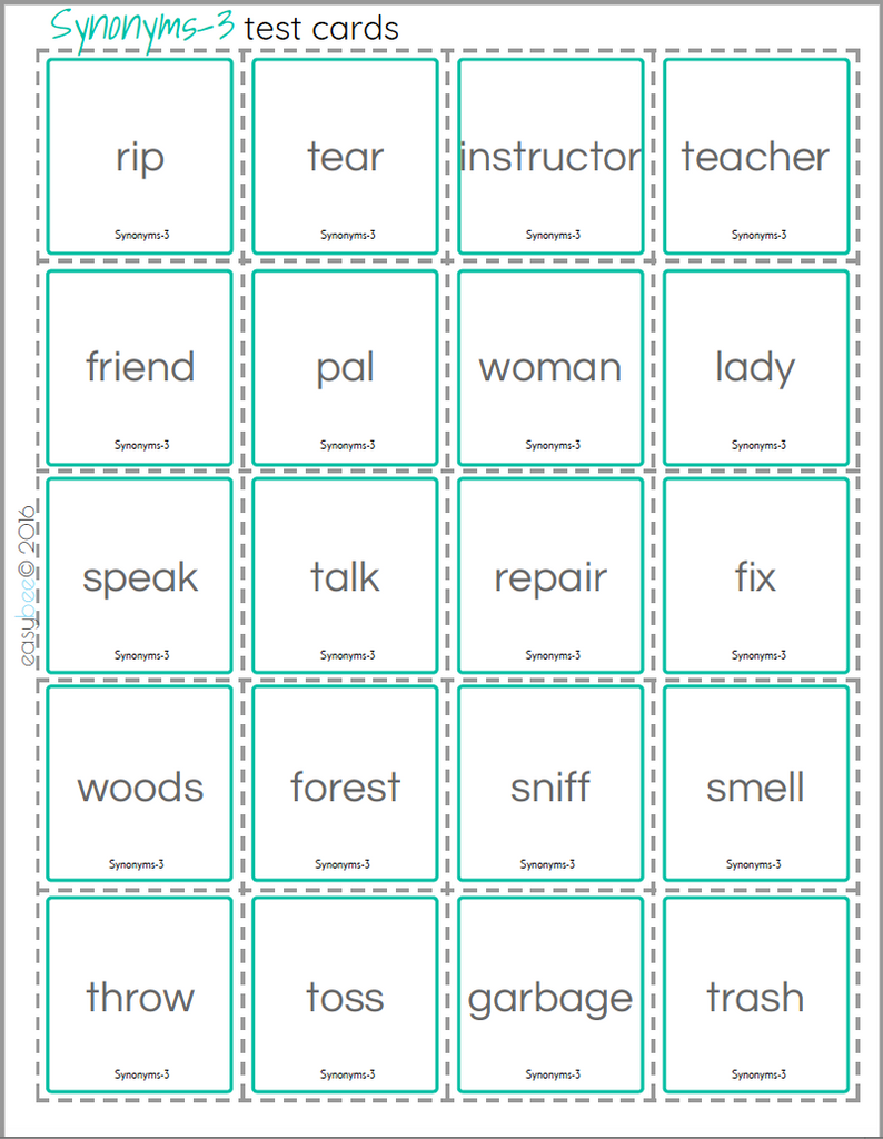 Synonyms Test - 3rd Grade FREEBIE