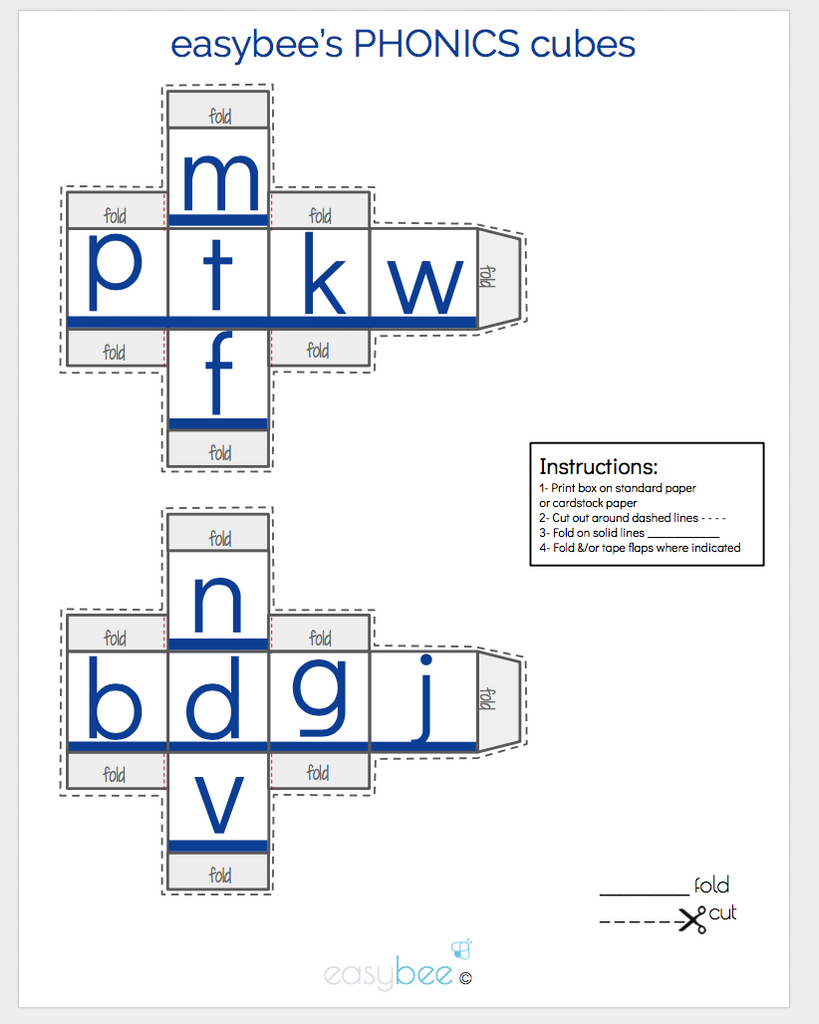 EASYBEE PHONICS CUBES