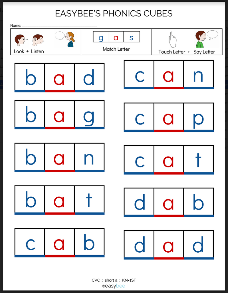 EASYBEE PHONICS CUBES