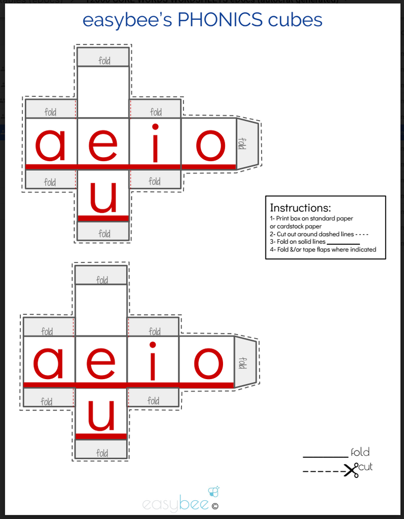 EASYBEE PHONICS CUBES