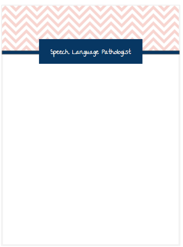 Speech Therapist Printable Notepad - scallop design