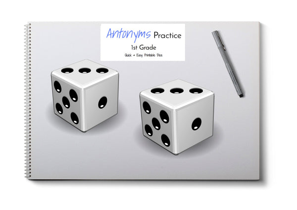 Antonym Print & Fold Dice- 1st Grade