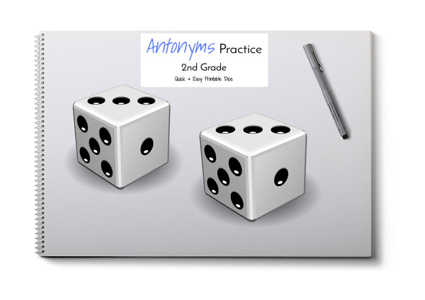 Antonym Print & Fold Dice- 2nd Grade