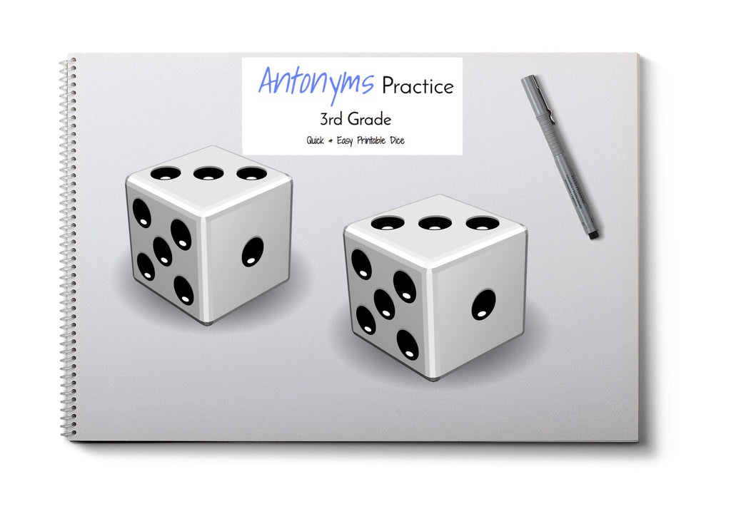 Antonym Print & Fold Dice- 3rd Grade
