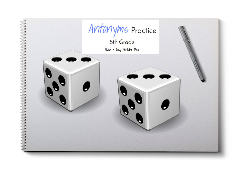 Antonym Print & Fold Dice- 5th Grade