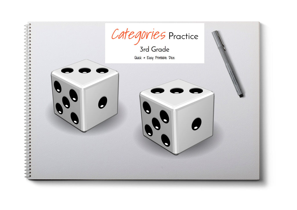 Category Print & Fold Dice- 3rd Grade