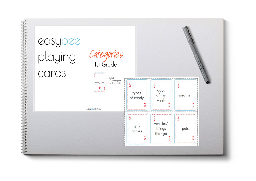 Categories Playing Card Deck- 1st Grade