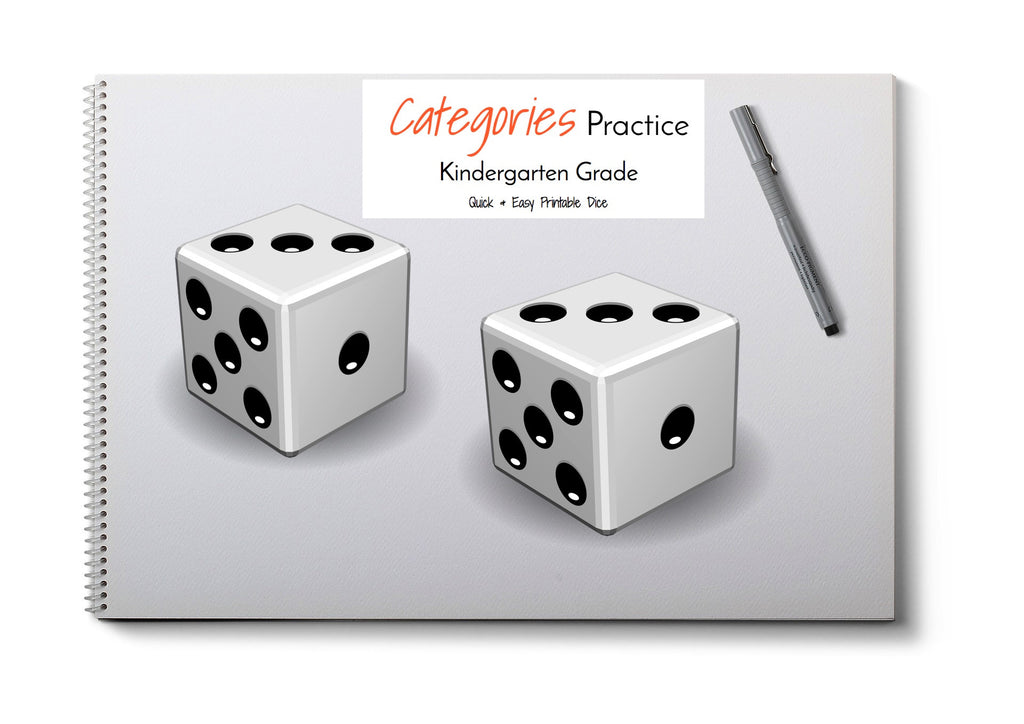 Category Print & Fold Dice- Kinder