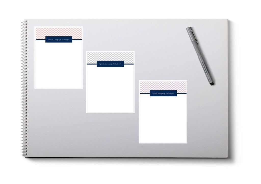 Speech Therapist Printable Notepad - chevron design