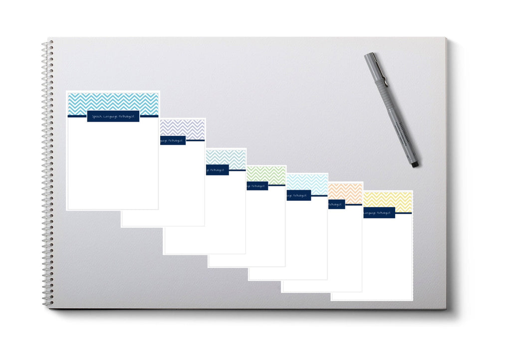 Speech Therapist Printable Notepad - chevron design