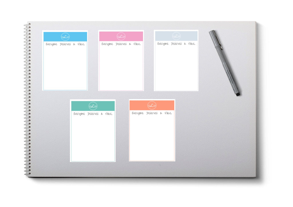 Speech Therapist Printable Notepad - SLP Everyone Deserves a Voice design