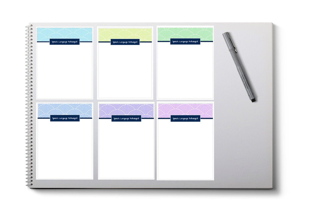 Speech Therapist Printable Notepad - scallop design