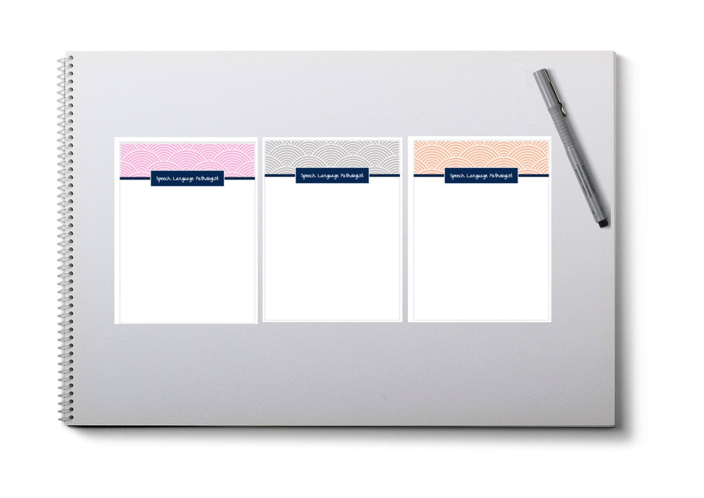 Speech Therapist Printable Notepad - scallop design
